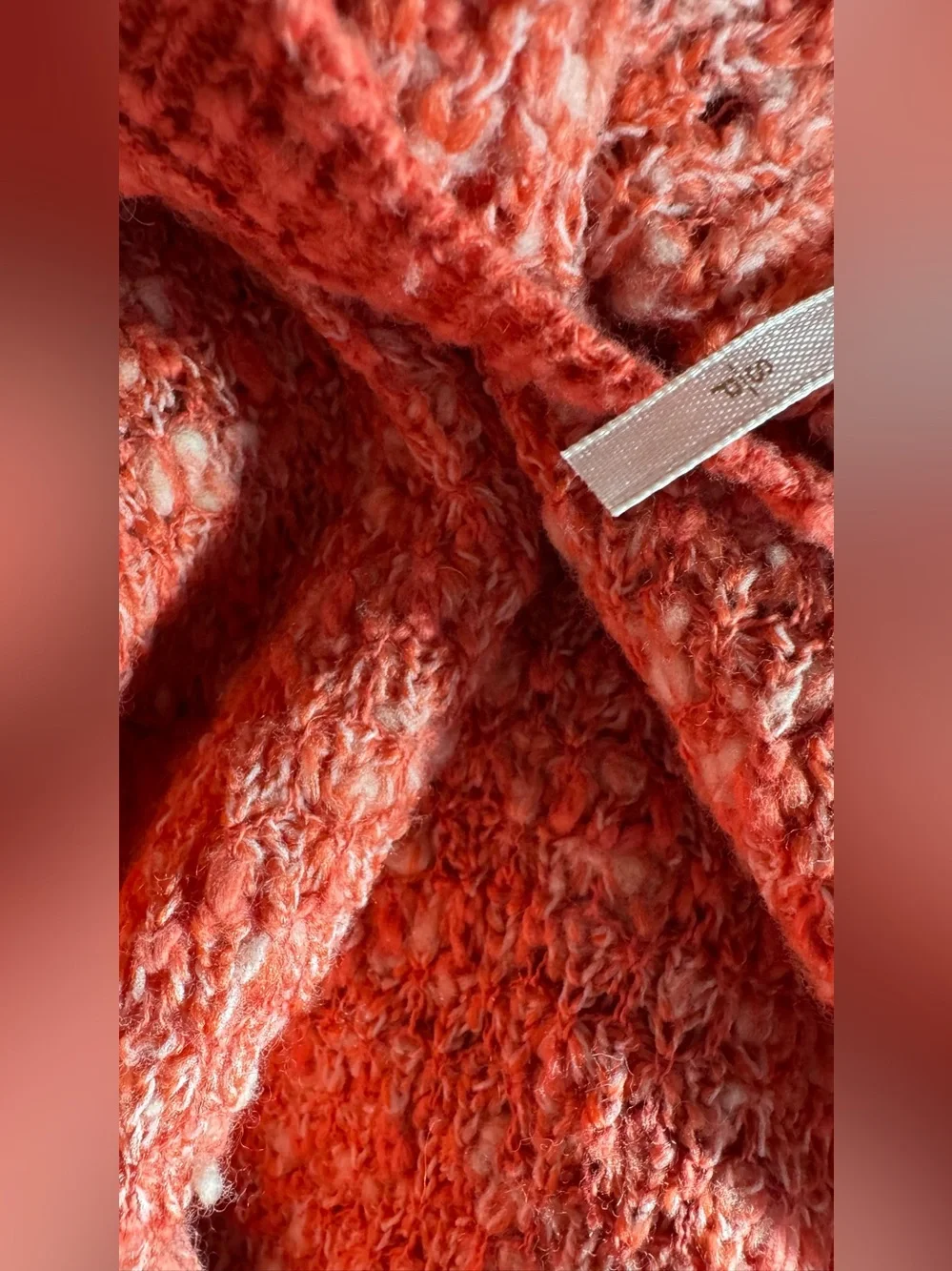 Free People Womens Red/OrangeChunky Long Sleeve Wool Blend Pullover Sweater Sm
